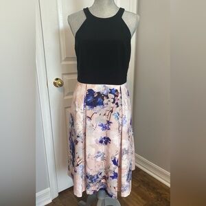 Le Chateau Black and  Pink Floral Dress